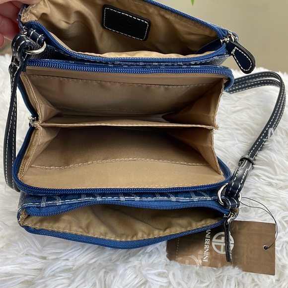 GIANI BERNINI ~ Dasher Center Stripe Faux-Leather Crossbody/Shoulder Bag… - Picture 10 of 10